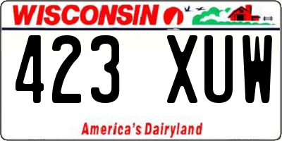 WI license plate 423XUW
