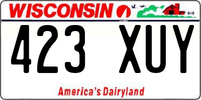 WI license plate 423XUY
