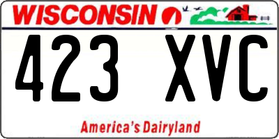 WI license plate 423XVC