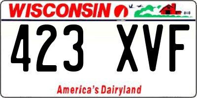 WI license plate 423XVF