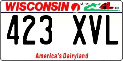 WI license plate 423XVL