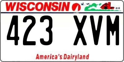 WI license plate 423XVM