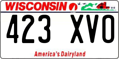 WI license plate 423XVO
