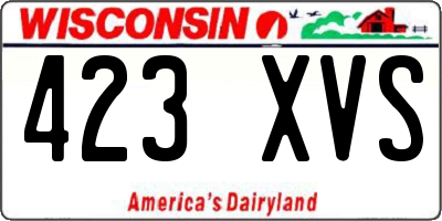 WI license plate 423XVS