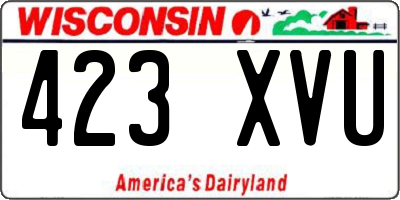 WI license plate 423XVU