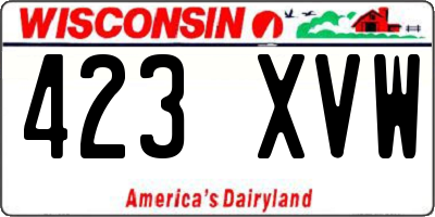 WI license plate 423XVW