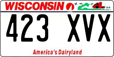 WI license plate 423XVX