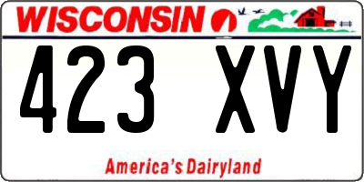 WI license plate 423XVY