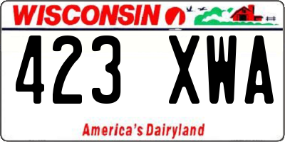WI license plate 423XWA