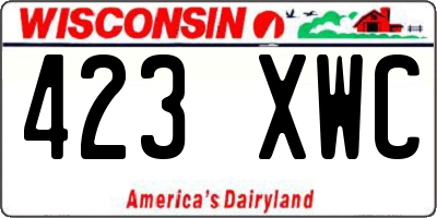 WI license plate 423XWC