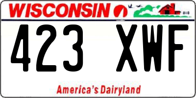 WI license plate 423XWF