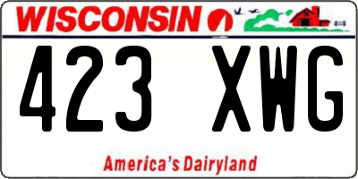 WI license plate 423XWG