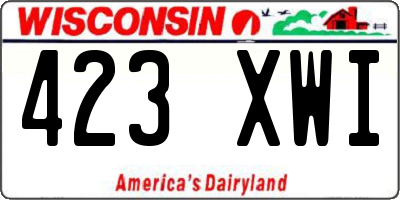 WI license plate 423XWI