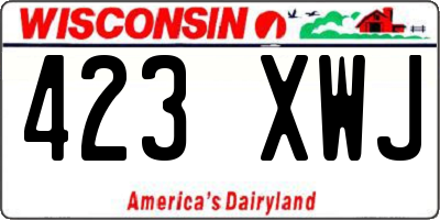 WI license plate 423XWJ