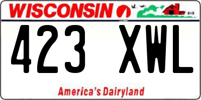 WI license plate 423XWL