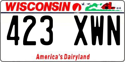 WI license plate 423XWN