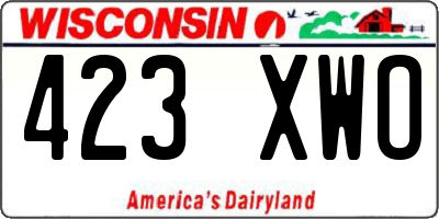 WI license plate 423XWO