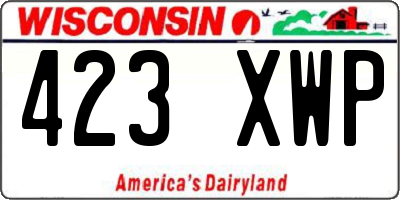 WI license plate 423XWP