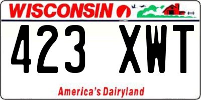 WI license plate 423XWT