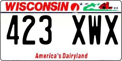 WI license plate 423XWX