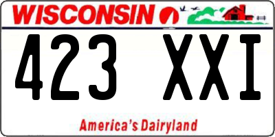 WI license plate 423XXI