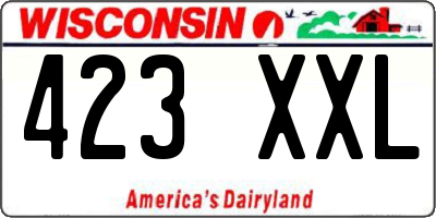 WI license plate 423XXL
