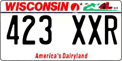 WI license plate 423XXR