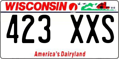 WI license plate 423XXS