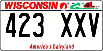 WI license plate 423XXV