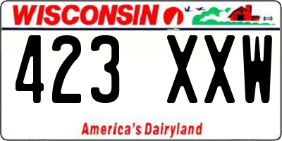 WI license plate 423XXW