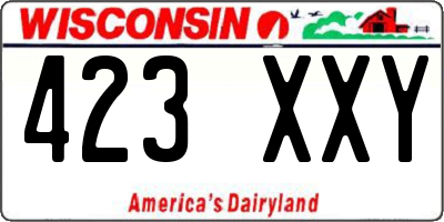 WI license plate 423XXY