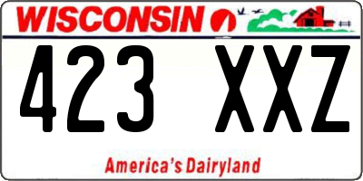 WI license plate 423XXZ
