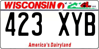 WI license plate 423XYB