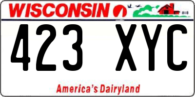 WI license plate 423XYC