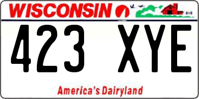 WI license plate 423XYE