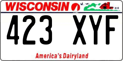 WI license plate 423XYF