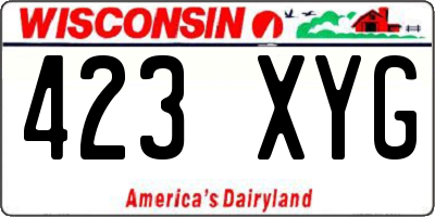 WI license plate 423XYG