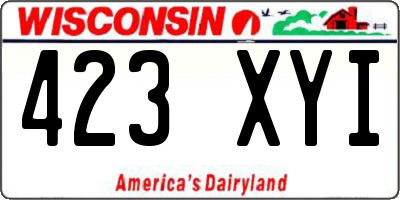 WI license plate 423XYI