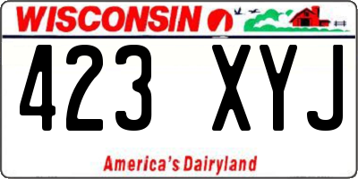 WI license plate 423XYJ