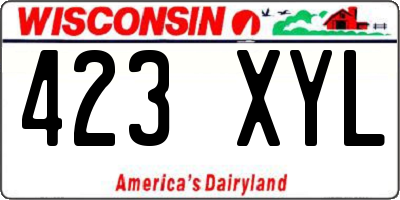 WI license plate 423XYL