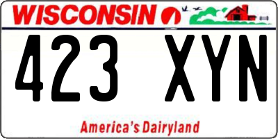 WI license plate 423XYN