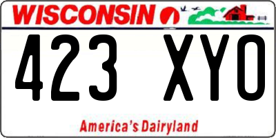 WI license plate 423XYO