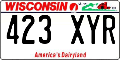 WI license plate 423XYR