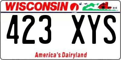 WI license plate 423XYS