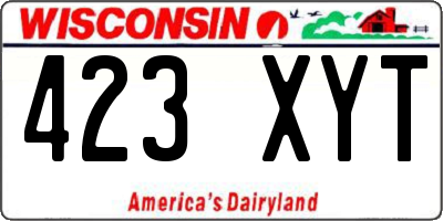 WI license plate 423XYT