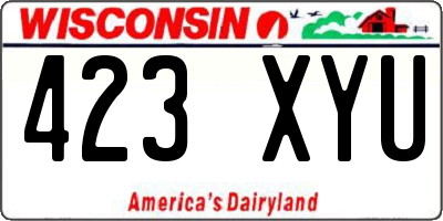 WI license plate 423XYU