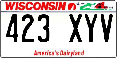 WI license plate 423XYV