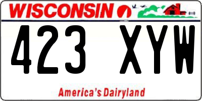WI license plate 423XYW