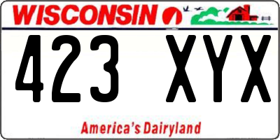 WI license plate 423XYX