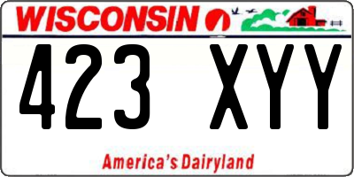 WI license plate 423XYY